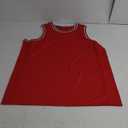 Blank Men's Basketball Jersey Cuff Stripes Team Athletic Scrimmage Uniform Mesh Sport Shirt (Large, Red)