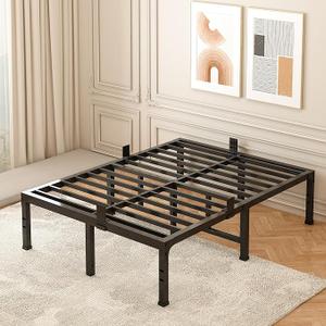 FUIOBYVV King Bed Frame 18 Inch Heavy Duty Metal Platform Bed Frame King Size Support Up to 3500 lbs,No Box Spring Needed/No Shaking/Steel Slat Support/Noise Free/Easy Assembly