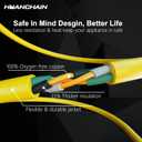 HUANCHAIN 50 ft 14/3 Gauge Heavy Duty Outdoor Extension Cord Waterproof with Lighted, Flexible Cold Weather 3 Prong Electric Cord Outside, 15A 1875W 125V 14AWG SJTW, Yellow, ETL Listed