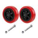 6" x 2" Heavy Duty Caster Wheels, 1/2" Bore Axle Non-Marking Polyurethane Wheel with Roller Bearing, Set of 2 Replacement Wheels with 2000 lbs Capacity (2 Pack)