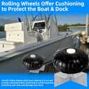 Dock Bumpers Wheel,Corner Mount Boat Dock Wheel Bumper,Dock Corner Bumper Wheel Fender for Docking Pontoon Boat,Marine-Grade,Inflatable 12",Smooth Rolling,with Heavy-Duty Hardware (Black)