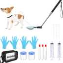 Kanayu 17 Pcs Dog Urine Collector Dog Urine Collection Pack, Include Telescopic Dog Urine Sample Catcher, Urine Sample Cups, Pipettes, Vials and Syringe for Pet Pregnancy Pee Test, Veterinary Supplies