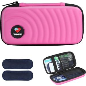 Insulin Cooler Travel Case,Diabetic Cold Pack Organizer Bag with 2 Reusable Ice Packs for Insulin Pen and Other Medication Diabetic Supplies Pink