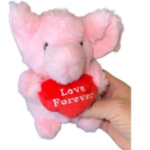 Pink Mouse Plush Stuffed Animal Toy Love Forever Heart gift, Pack of 2.