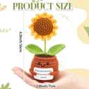 SmoothNovelty Happy 60th Birthday Gift for Women, Crochet Sunflower Gift for 60 Year Old Birthday Born in 1966, for Mom, Dad, Grandmothers, Aunts, Friends, Present Ideas