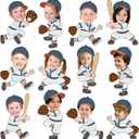 FYSUIMU 90 Pcs Baseball DIY Cutouts Sports Ball Cut-Outs Cartoon Baseball Player Paper Cutting with 150 Pcs Glue Points for Crafts Classroom Bulletin Board Birthday Party Photo