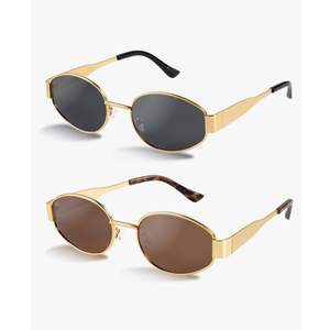 livho 2025 Trendy Oval Sunglasses - Stylish Polarized Shades for Everyday - Retro Metal Frames