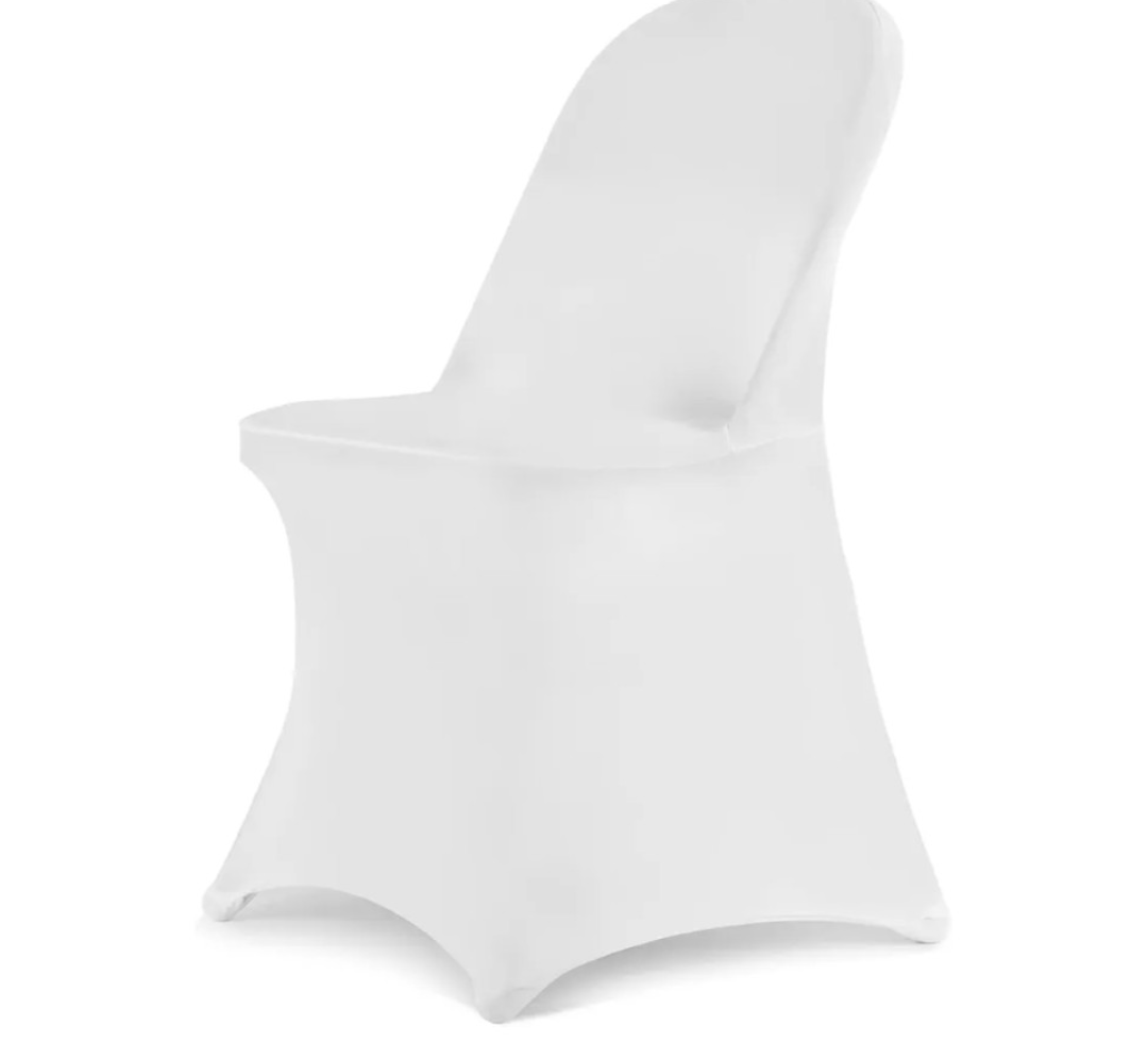 HAINARverS Stretch Spandex Folding Chair Covers 30PCS Universal Fitted Chair Cover Protector for Wedding,Party, Banquet, Holidays, Celebration, Decoration(White, 30 PCS)