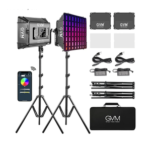 GVM 150W RGB Video Lights with Bowens Mount, Dimmable BiColor / Full Color Output 3200K5600K 22000LUX LED Continuous Photography Light Kit for YouTube Studio Boardcast TV Interview, CRI 95+