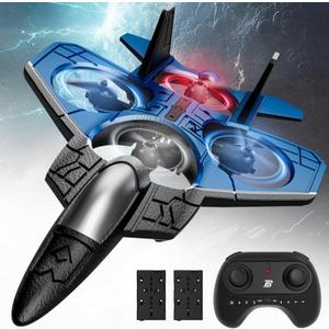 BEZGAR RC PlaneF-22 Raptor Mini Airplane, Remote Control Jet Plane Stunt Drone, Ready to Fly Fighter for Adults & Kids Toy with Light Gift for Beginner