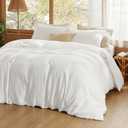 Bedsure 100% Muslin Cotton Duvet Cover Queen Size - Ultra-Soft Gauze Duvet Cover, PureWoven Breathable & Lightweight Bedding Set with Button Closure and Corner Ties (White, Queen, 90"x90")
