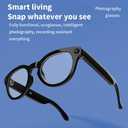 Smart AI Glasses with 80MP HD Camera, 1080P Video, Bluetooth/Wi-Fi, Voice Control & AI Recognition Lightweight Hands-Free Glasses for Photography, Recording & TranslationT6 Polarized Lense