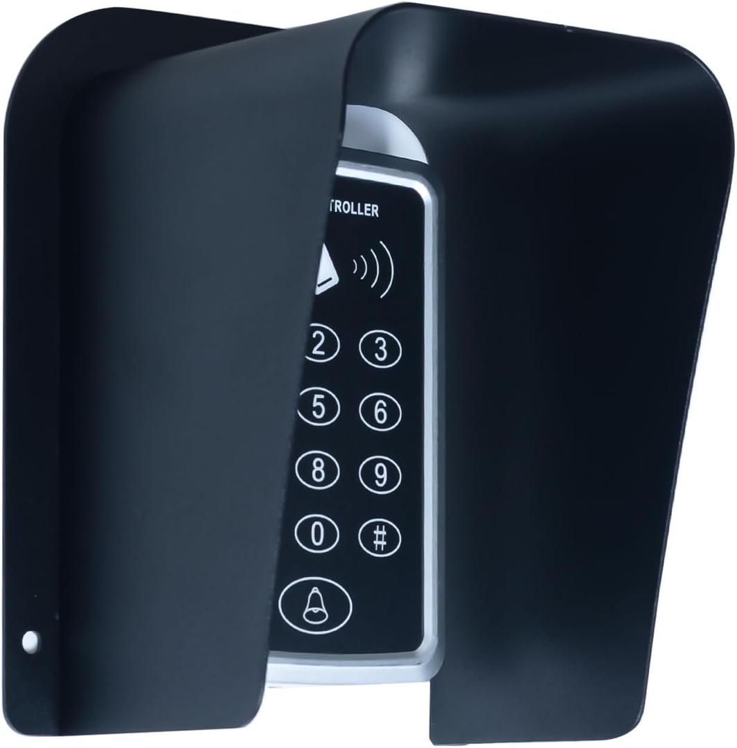 Doorbell Rain Cover Black Metal Cold Rolled Steel Shell Protector for Doorbell Video Doorbell Electronic Access Control Cover Outdoor Keypad Shield