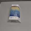 The Dreidel Company Dripless Premium Tapered Hand Decorated Multi Blue Frosted Hanukkah Candles, 45 Hanukkah Candles Premium Quality Wax, 1 Hour Burn Time