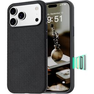 vnnink Magnetic for iPhone 17 Pro Max Case (Compatible with MagSafe) (Camera Control Button) Technical Fabric Nylon Phone Case for iPhone 17 Pro Max, Shockproof Military Drop Protection,Grayish Black