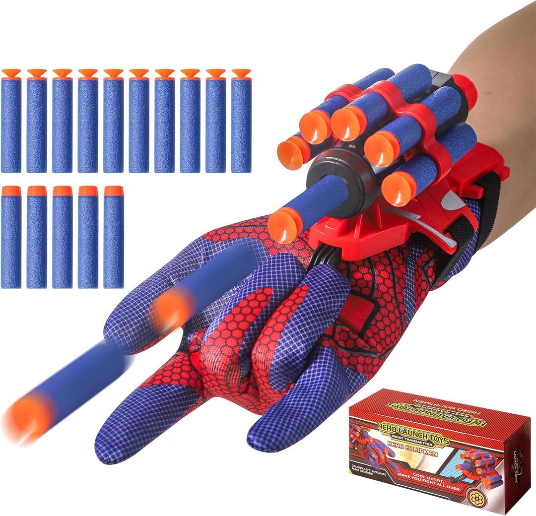 Shooting Toys, Children's Role-Playing launchers with Gloves, Wrist Firing Toy, Foam Blasters,Children's Dress up Toys for 6+Years Old