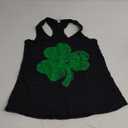 St Patrick's Day Shamrock Tank Tops for Women Lucky Leopard Clover Graphic Racerback T Shirt Paddy's Irish Tops Camisole (Small, Clover Dark Grey)