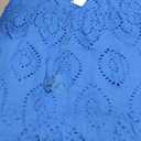 BTFBM Long Skirts for Women Summer 2026 Boho Lace Embroidery High Waist Flowy Tiered Spring Maxi Skirt Beach Vacation (Medium, Blue)