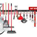 68" All Metal Garden Tool Organizer - Sturdy Garage Wall & Shed Organization System - Hooks for Shovel, Broom, Rake & More