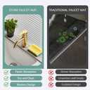 Stone Faucet Mat for Kitchen Sink, 23.6" Absorbent Diatomite Fast Drying Faucet Mat, Stone Quick Dry Sink Splash Guard for Kitchen, Bathroom Counter, Light Gray