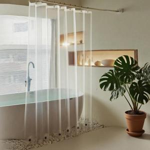 74 Inch Shower Curtain Liner with 6 Weighted Magnets, PEVA Heavy Duty Clear Plastic Waterproof Vinyl 72x74 Shower Liner Long for Shower Stall,No Smell