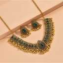 Indian Wedding Bridal Traditional Bohemian Jewellery Set for Women Girls Antique Oxidized Ethnic Party Prom Wear Statement Necklace Earring Tassel Bollywood Choker Punk Crystal Fashion Gift for Bride