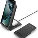 25W Wireless Charger, Foldable 2 in 1 Wireless Charging Station for Apple iPhone 16/16 Pro/15/14/13/12/11/Plus/SE/X/Airpods, PDKUAI 15W Fast Dual Wireless Induction Charge Stand for Samsung/LG (Black)