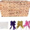 Gift Baskets Empty to Fill, Woven Storage Basket for Baby Shower, Empty Gift Basket with Gift Bag & Ribbon, Nursery Organizer Bin, Natural Color (1-Pack)