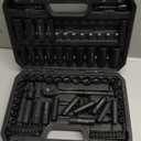 96Piece 3/8" Drive Impact Socket Set, SAE(5/16 to 3/4Inch) & Metric(822mm), Standard & Deep Sockets, Ratchet Handle, Bit Set, Universal Joint, Extension Bar, Adapters, Spark Plug Sockets