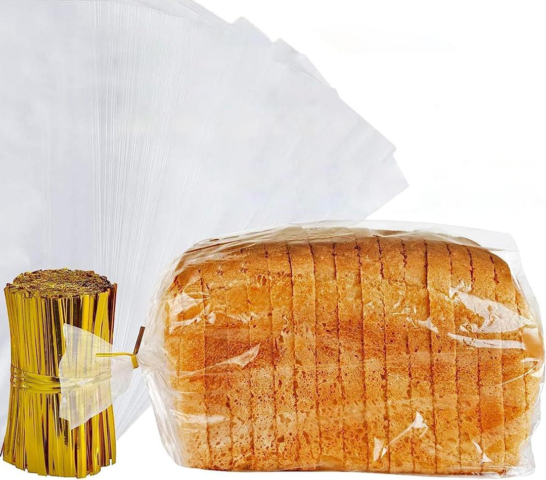 Reusable Plastic Bread Bags - 150 Pack Clear Loaf Bags for Homemade Bread - Perfect for Baked Goods Storage