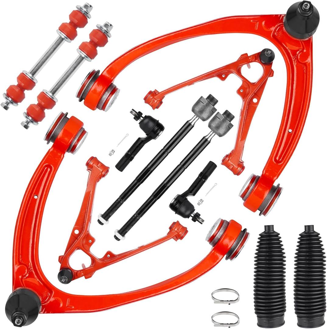 12pc Front Upper Lower Control Arms with Polyurethane Bushing Suspension Kit for Cadillac Escalade ESV EXT Chevrolet Avalanche Silverado Suburban 1500 Tahoe GMC Sierra 1500 Yukon XL 4WD 2007-2013
