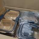 Rubbermaid Brilliance Glass Food Storage Containers, Assorted Sizes, Set of 9, BPA-Free, Leak-Proof, Clear