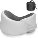 Waadiot Travel Pillow for Neck Head Chin Support, Adjustable Velcro Pure Memory Foam Neck Pillow for Car Sleeping with Carry Bag, Soft Lightweight Airplane Pillow for Long Flight (Light Gray)