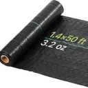 VEVOR 1.4x50FT 3.2oz Weed Barrier Fabric Heavy Duty, Landscape Fabric, Woven Weed Blocker Fabric, Garden Weed Fabric, Weed Control Fabric Ground Cover, Landscaping Cloth, Gardening Weed Mat, Black