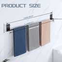 Alise Adhesive Towel Bar, 28 Inch Towel Racks for Bathroom SUS 304 Stainless Steel, Long Bathroom Towel Holder No Drill, Strong Self Adhesive Towel Bar, Matte Black