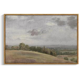 InSimSea Framed Canvas Wall Art Vintage Decor, WildField Landscape Painting Wall Decor, Modern Farmhouse, Rustic Wall Art for Living Room Bedroom, French Country Decoration, 24"x36"