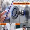 Gym Magnetic Phone Holder Mount for MagSafe Dual Magnet Magnetic Phone Mount All Metal, Strong Grip Phone Holder for iPhone 16 15 14 13 Pro Max, Compatible with Android, Gym Essentials