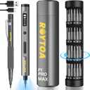 Mini Electric Screwdriver Set 3.7V, Precision Electric Screwdriver Cordless 80-in-1, 4 Torque Settings, 60 S2 Metal Bits, Magnetic Storage, Repair Tool for Electronics, Watches, Laptops, Clocks, Cameras