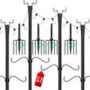 Birdream 4 Pack 10FT String Light Poles for Outside with Shepherd's Hook, Metal Pole for Wedding Party Garden Backyard Patio Decor 