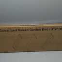 8x4x1FT Galvanized Raised Garden Bed, Metal Planter, Silver,1 Pack