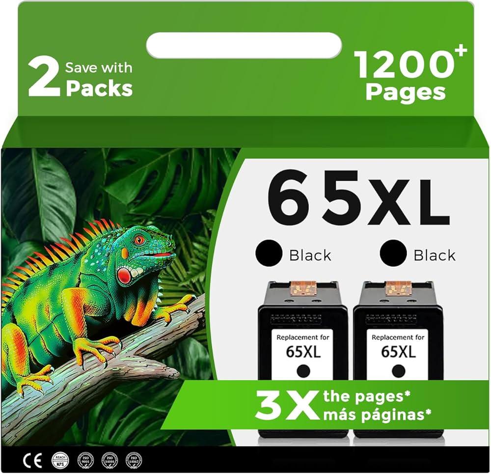 Relcolor Remanufactured 65XL Ink Cartridge Replacement Black 1 Pack