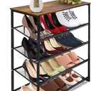 Garden 4 you 5-Tier Tilting Adjustable Freestanding Shoe Rack 12-Pairs for Durability and Stability for Entryways, Hallways, Closets, Dormitory Rooms, and IndustriesBrown