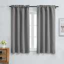 Aiyufeng Light Grey Blackout Curtains for Bedroom 63 Inch Length 2 Panels, Solid Thermal Insulated Energy Saving Rod Pocket Window Treatment Curtains Blackout Drapes, W40 x L63 Inch, Light Grey