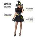 Morph Black Witch Costume Womens With Hat, Black Witch Dress For Women, Halloween Costumes For Women Adult (X-Large)