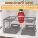 Double Drawer Under Sink Organizer, Pull Out Cabinet Organizer2-in-1 Large Volume 2 Tier Slide Out Sink Shelf for Kitchen Storage and Organizers, Black