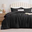 EXQ Home Waffle Comforter Queen Size - Super Soft Embossed Design Comforter Set 3 Pieces, Black 3D Diamond Pattern Bedding Set,Winter Warm Bed Set,1 Comforter with 2 Pillowcases