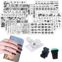 VNC 21 Pcs Nail Stamp Plates Set 16 Plate 2Stamper and 2 Scraper 1storage Bag Nails Art Stamping Plate Scraper Stamper Set Leaves Flowers Animal Nail Plate Template Image Plate Set