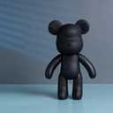 Fluid Bear 9 inch Black Mold Figure for Painting and Home Decoration
