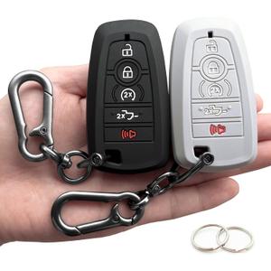 TANDRIVE Key Fob Cover for 2026 2025-2017 Ford F150 F250 F350 F450 F550 F650 F750, 5 Button, Silicone, 2-Pack