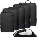 BAGAIL 6 Set Ultralight Compression Packing Cubes Packing Organizer for Travel Accessories Luggage Suitcase Backpack (Black)